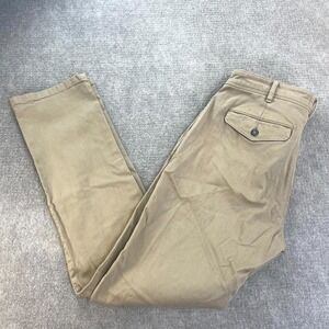 Wellen Chino Pants Men 32 Beige Cotton Stretch Mid Rise Resort Wear Straight Leg